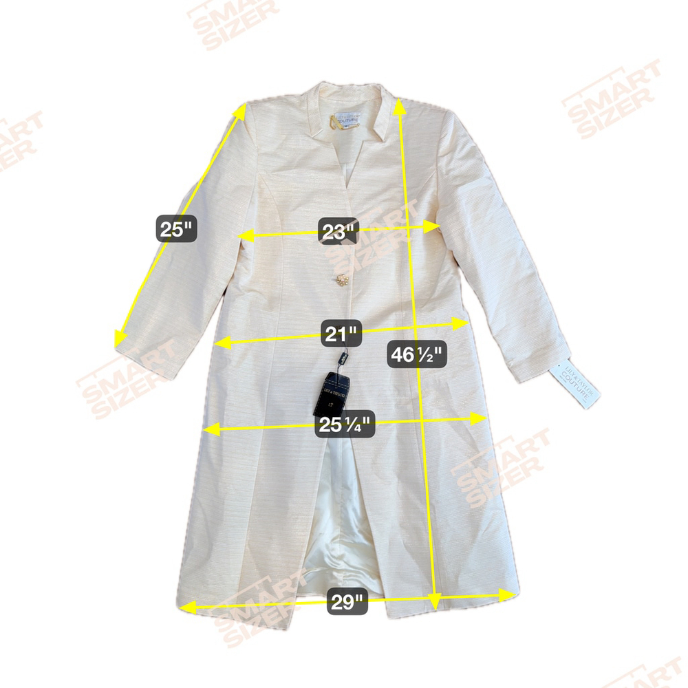 Lily & Taylor Couture 2 Piece Skirt Suit Set, Size 18, Cream Color, Long Sleeve - Picture 3 of 7